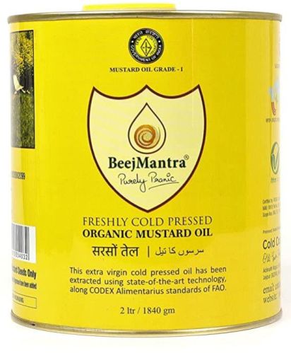 2 Ltr Beejmantra Mustard Oil, Shelf Life : 18 Months