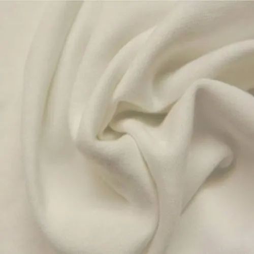 Creamy Polyester Viscose Lycra Fabric, For Garments, Pattern : Plain