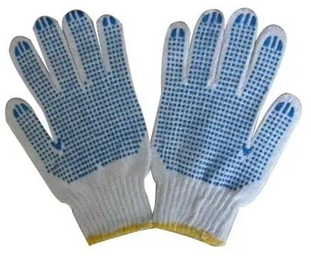 Cotton PVC Dotted Hand Gloves, Size : M