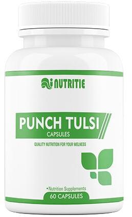 PUNCH TULSI CAPSULES, For Supplement Diet, Packaging Type : Plastic Container, Plastic Bottle