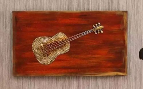 Metal Guitar Board Wall Decor, Color : Multicolour