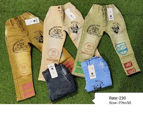 Printed Denim Funky Kids Jeans, Age : 5-10 Years