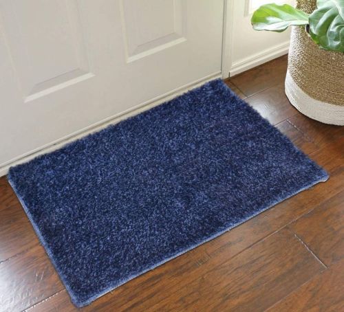 Blue Rectangular Anti Slip Door Mat, For Hotel, Home, Style : Modern