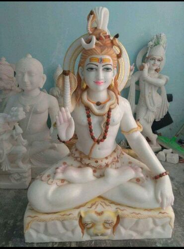 30 Inch Marble Lord Shiva Statue, Packaging Type : Cardboard Box