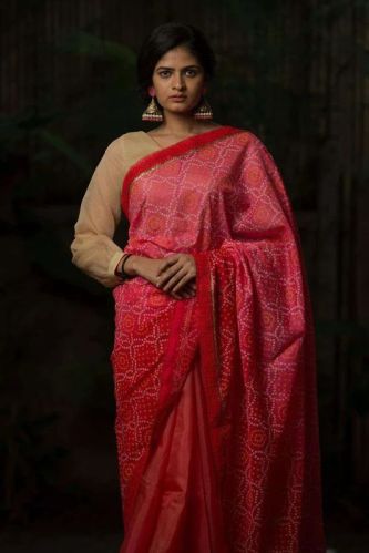 Bandhani Sarees, Width : 45 Inches