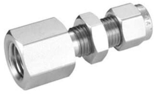 Polished Stainless Steel Bulkhead Female Connector, For Gas Pipe, Hydraulic Pipe, Pneumatic, Structure Pipe