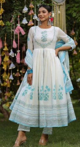 Printed Cotton Front Slit Kurta Set, Packaging Type : Packet