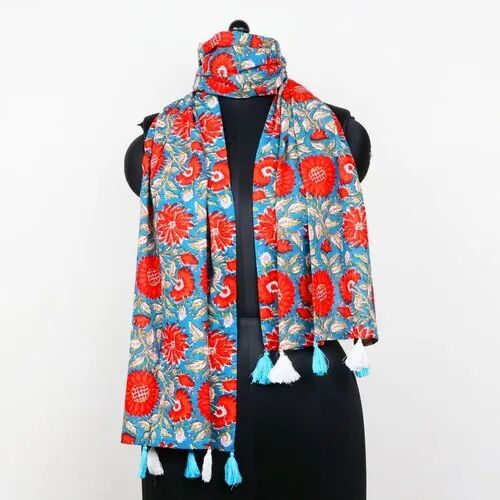 Women Cotton Printed Stole, Length : 22*72