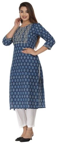 New Embroidery Work Printed Kurti Pants Set