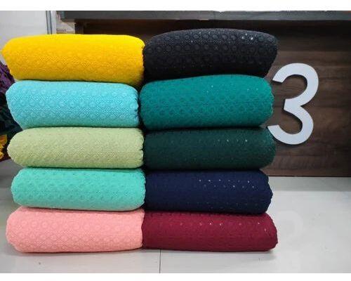 Rayon Lucknowi Chikan Kurta Fabric, Width : 58 Inch