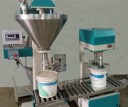 Semi Automatic Distemper Paste Filling Machine In Containers, Voltage : 440