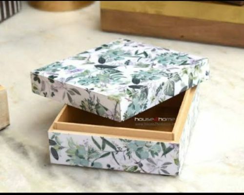 Brown Square Printed MDF Box, For Food, Packing Gift