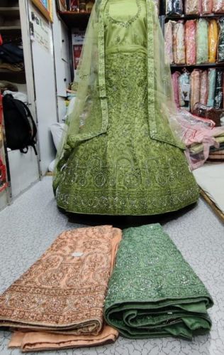 Embroidered Semi Stitched Lehenga Choli, Size : Free Size