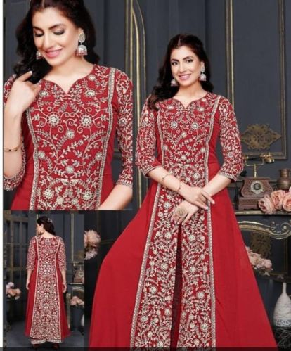 Georgette Designer Anarkali Suit, Size : Medium, XL, XXL