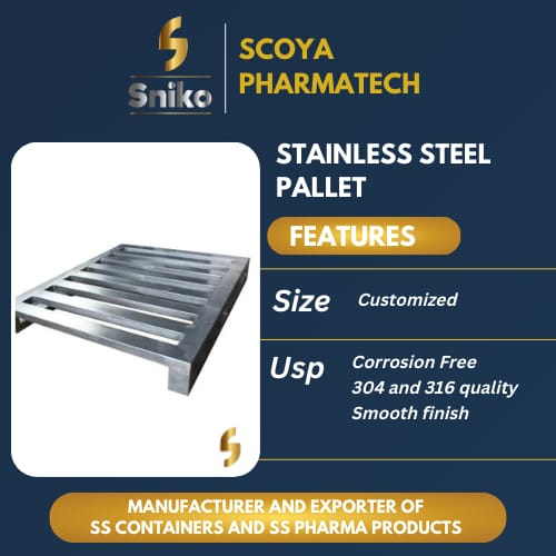 10-20kg Stainless Steel Pallets, For Automobiles, Warehouse, Chemicals/oils/API/pharma, Width : 100-200mm