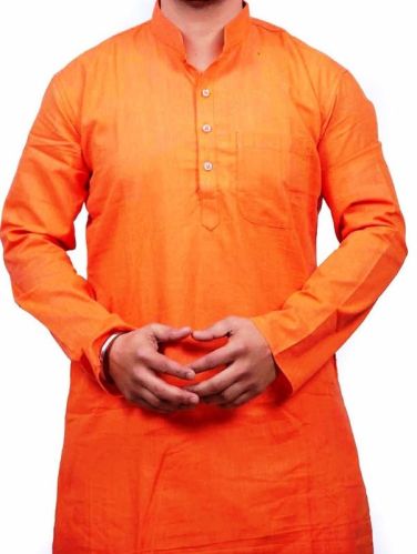 Cotton Khadi Plain Mens Kurta, Technics : Machine Made