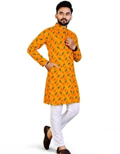 Radhe Radhe Print Mens Kurta, Feature : Impeccable Finish, Comfortable