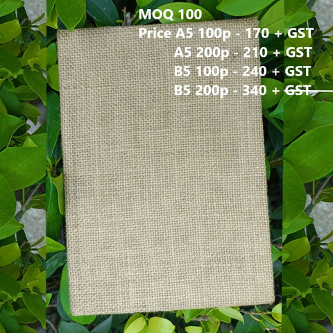 Sot Big Natural Jute Cover Brown Recycled Paper Diary