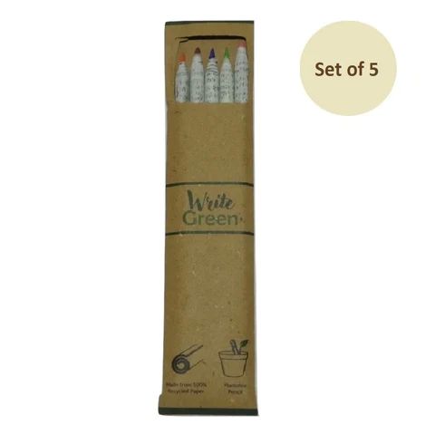 Write Green Plantable Recycled Newspaper Pencil Colour