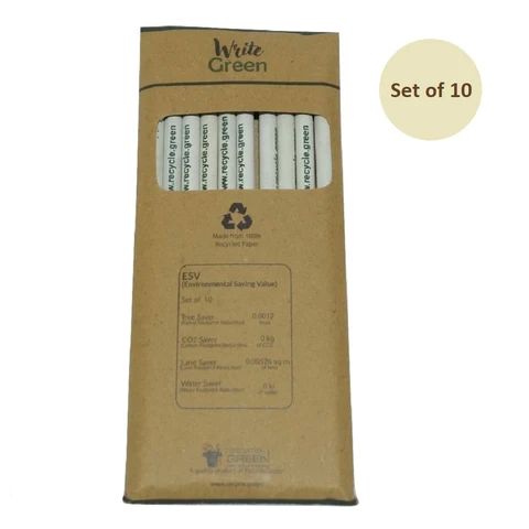 Write Green Recycled Bleached White Paper Pencil