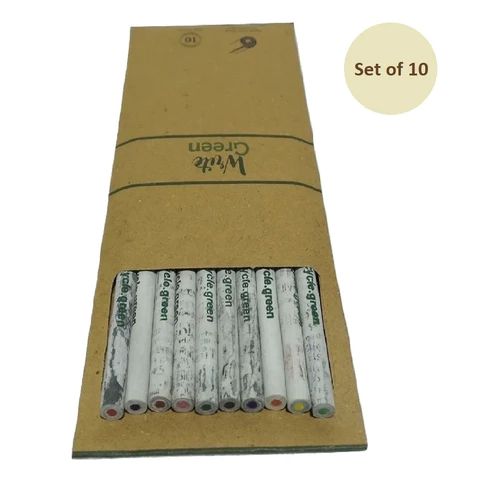 Write Green Recycled Newspaper Pencil Colour, For Drawing, Feature : Easy To Sharp, Fine Finished