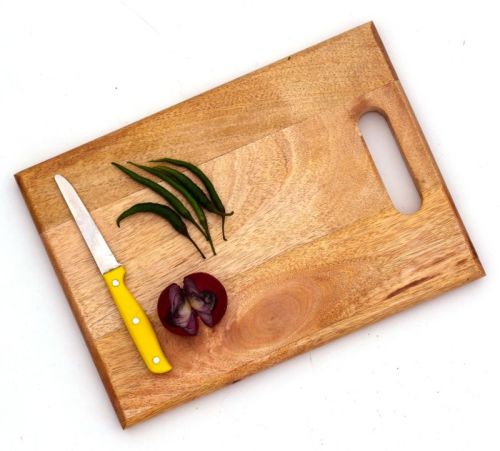 Brown Rectangle Plain Mango Wood Chopping Board, For Kitchen, Size : Standard