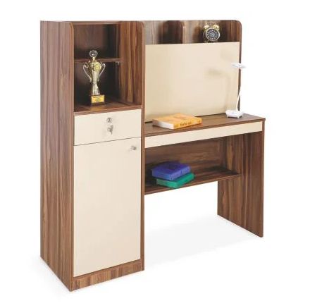 Brown Rectangular Wood Polished Champion Study Table