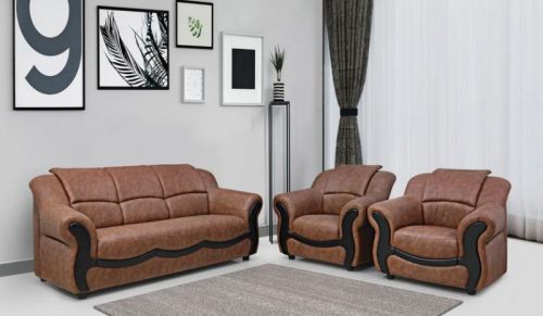 Brown Plain Polished Wooden Ghana Sofa Set, Size : Standard