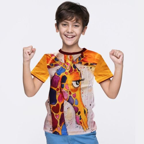 Multicolor Half Sleeve Printed Polyester Boys Round Neck T-shirt, Occasion : Casual Wear