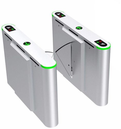 Polished Stainless Steel STXtek Flap Barrier Waist High Turnstiles