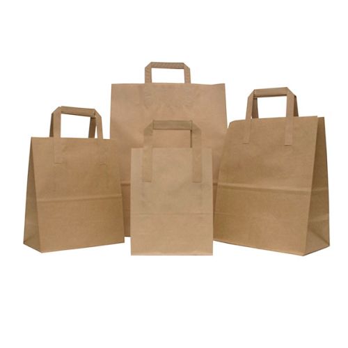 Plain Paper Flat Handle Bags, For Packaging, Shopping, Feature : Easy Folding, Easy To Carry, Light Weight