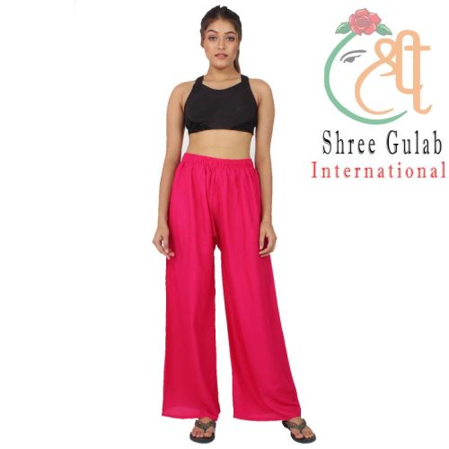 Ladies Pink Plain Palazzo, Feature : Impeccable Finish, Easily Washable, Comfortable