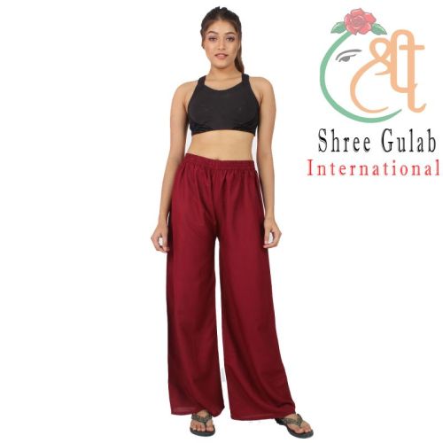 Ladies Red Plain Palazzo, Feature : Eco-Friendly, Easily Washable, Comfortable, Anti-Wrinkle