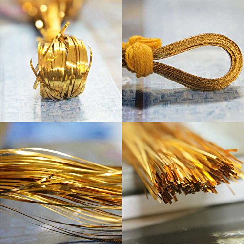 Golden Mukaish Metal Strips Wire, Length : 60cm(approx.