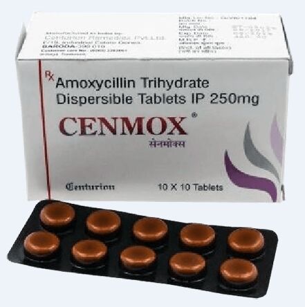 White Cenmox 250mg Tablets, For Personal, Hospital, Clinical, Packaging Type : Pack