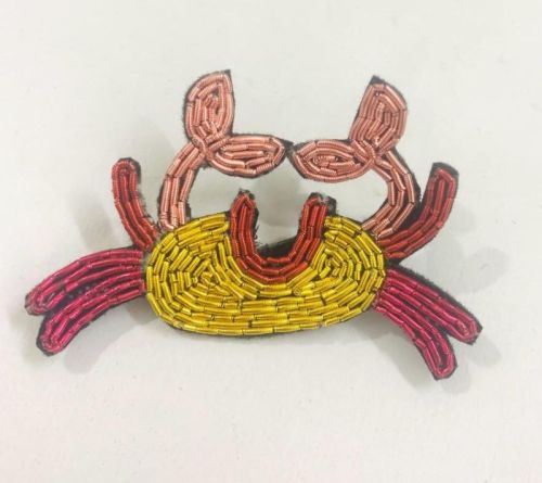 Multi Color Crab Beaded Brooch Pin, Occasion : Party
