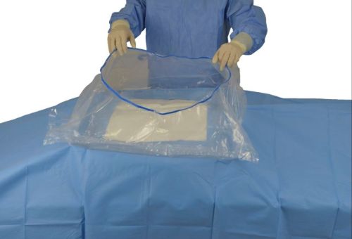 Blue Checked Linen Cesarean Drape, For Hospital Use, Gynecologic Procedures, Gender : Female, Male