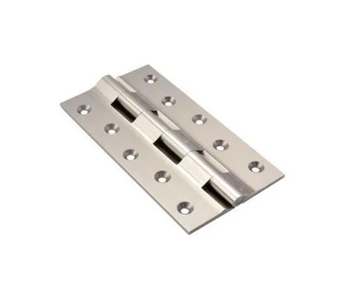 Rectangle 6x1.1/4x3/16 Inch Brass Railway Hinge, For Cabinet, Doors, Drawer, Window, Color : Silver