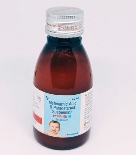 Mefenamic Acid and Paracetamol Suspension, Packaging Type : Bottle