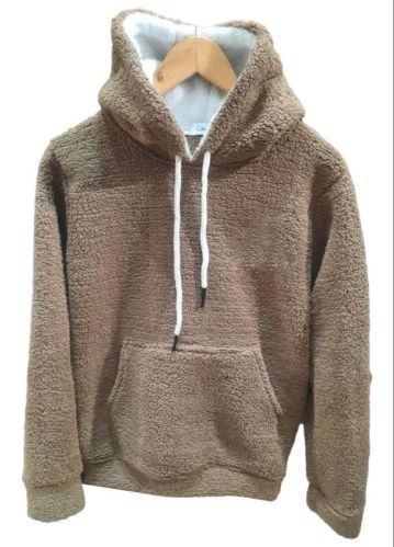 Mens Brown Fur Woolen Hoodies, Occasion : Casual Wear