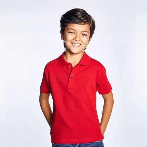 Plain Polyester Kids Polo T-Shirt, Size : M