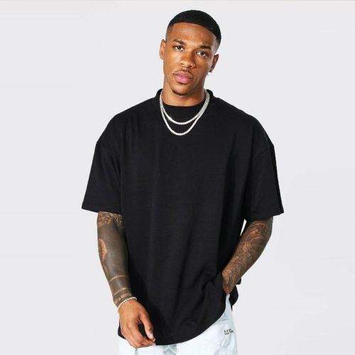 Half Sleeves Men Cotton Drop Shoulder T Shirt