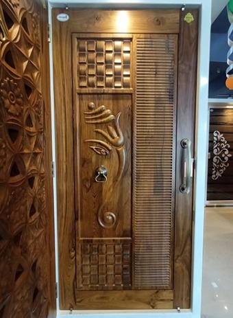 Brown Finished Plain Designer Wooden Door, Open Style : Swing