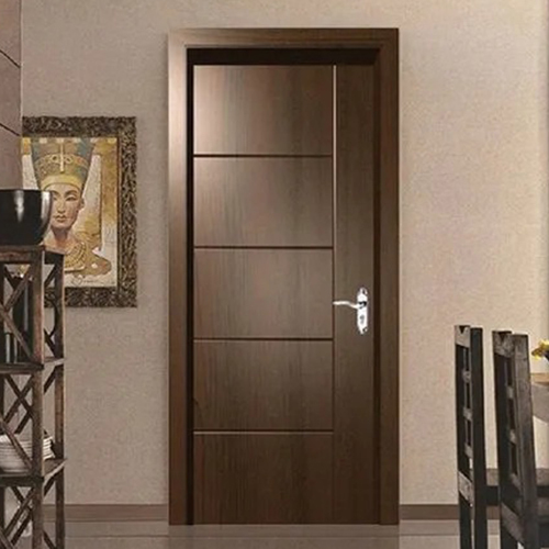 Brown Swing Plain Polished Wooden Panel Doors, For Home, Kitchen, Office, Cabin, Position : Interior