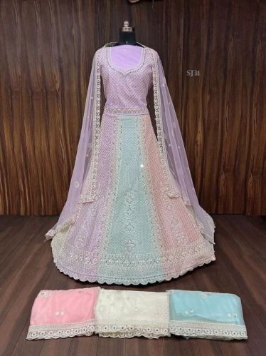 Multicolor Net Lehenga Choli, Size : Free Size