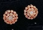 Golden Rose Gold Butti American Diamond Earrings, Style : Antique, Occasion : Party Wear