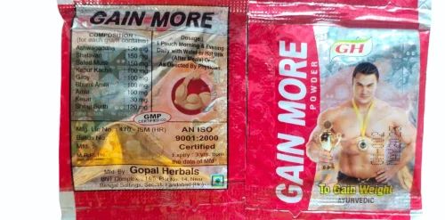 GH Ayurvedic Gain More Powder, Packaging Type : Plastic Pouch