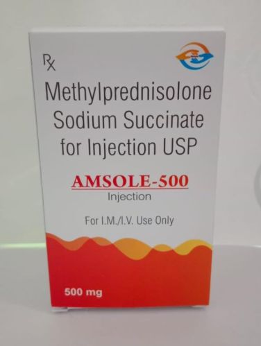 Amsole-500 Methylprednisolone Injection, Packaging Type : Box