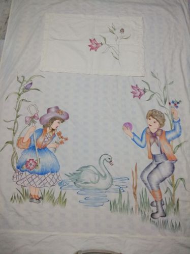 Multicolor Painted Acrylic Painting Bedsheet, Size : Standard