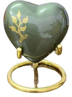 Brass Color Finished Heart Shape Ash Urns